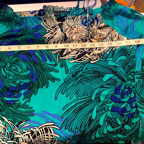 WHBM Floral Split Sleeve Silk Blouse W/ Sash Like New Worn Once size Small - Picture 12 of 17